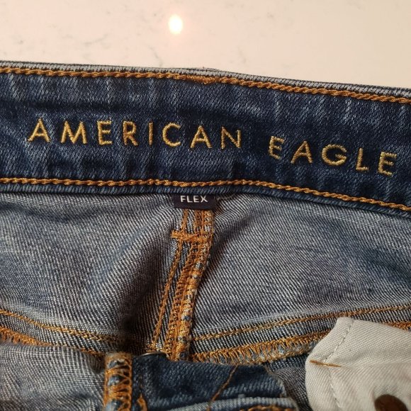 American Eagle jeans‎ size 28 slim flex distressed blue mid wash - Picture 3 of 11